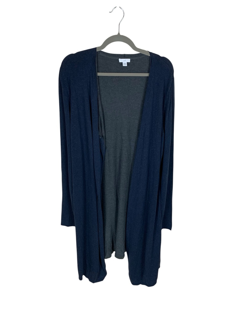 Women's J. Jill Blue Long Sleeve Long Line Open Cardigan Size L Tall Cozy